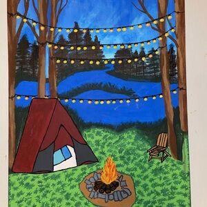 Camping Scene Canvas Art